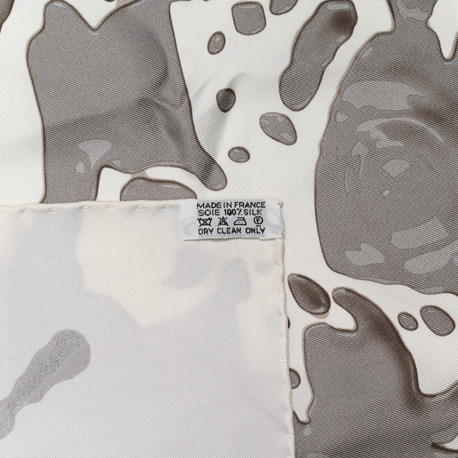 Hermes Silk Peinture Fraiche 90 White Sepia 5 of 7