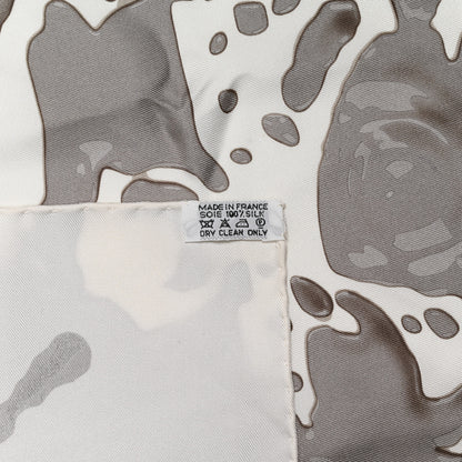 Hermes Silk Peinture Fraiche 90 White Sepia 5 of 7