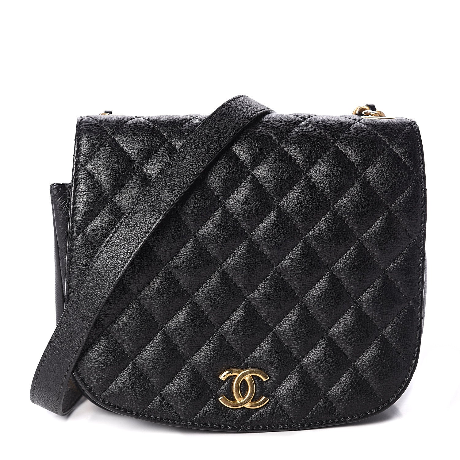 Chanel Grained Calfskin Quilted Messenger Flap Black 1 of 9