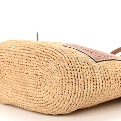 Loewe Calfskin Raffia Paulas Ibiza Pochette Bag Natural Tan 9 of 9