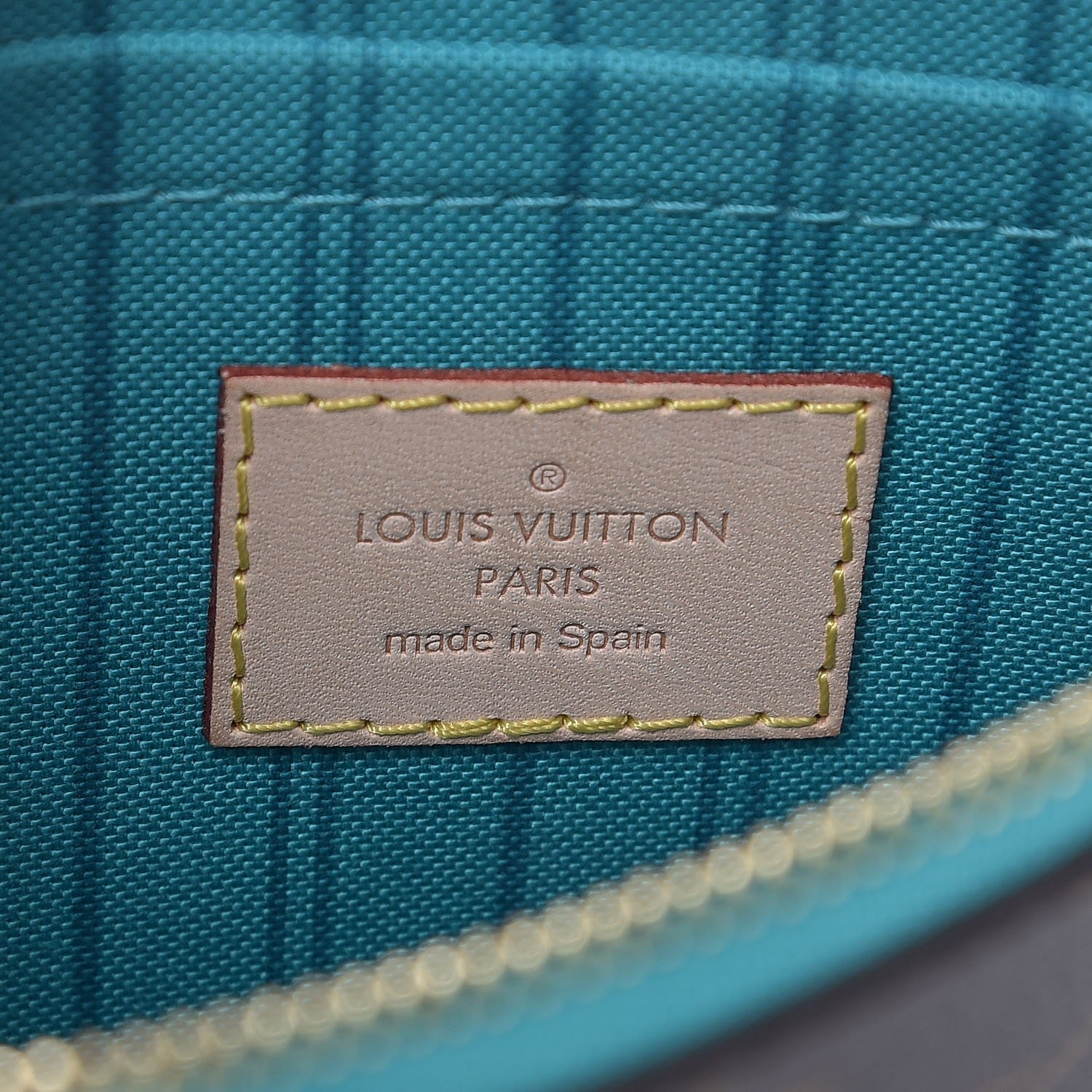 Louis Vuitton Monogram Neverfull MM GM Pochette Turquoise 6 of 7