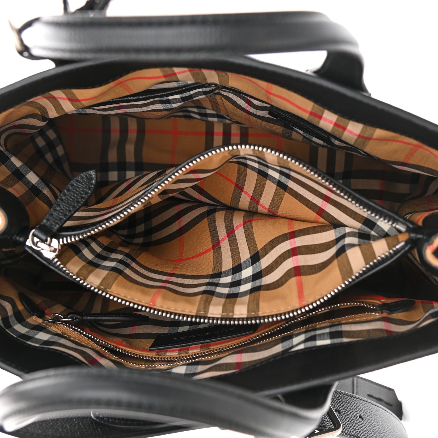 Derby Calfskin House Check Medium Banner Tote Black