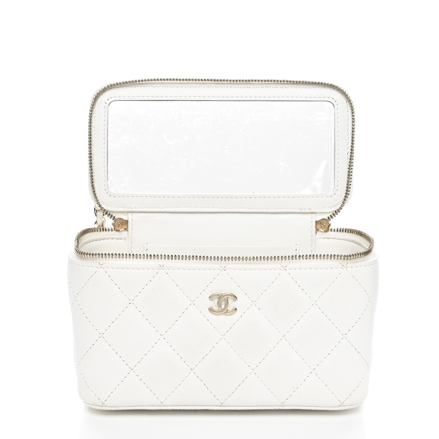 Chanel Caviar Quilted Small Vanity Case With Chain White 11 of 12