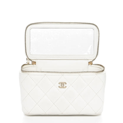 Chanel Caviar Quilted Small Vanity Case With Chain White 11 of 12