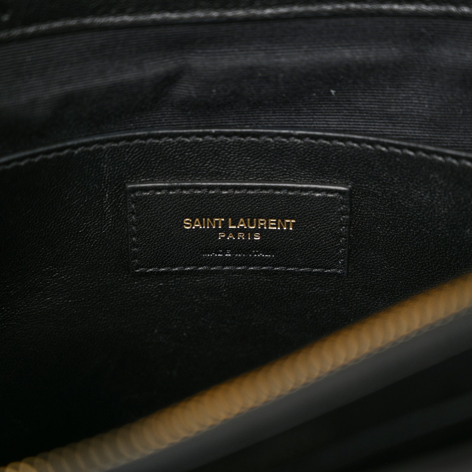 Saint Laurent Calfskin Mixed Matelasse Triquilt Large Monogram Satchel Black 6 of 13