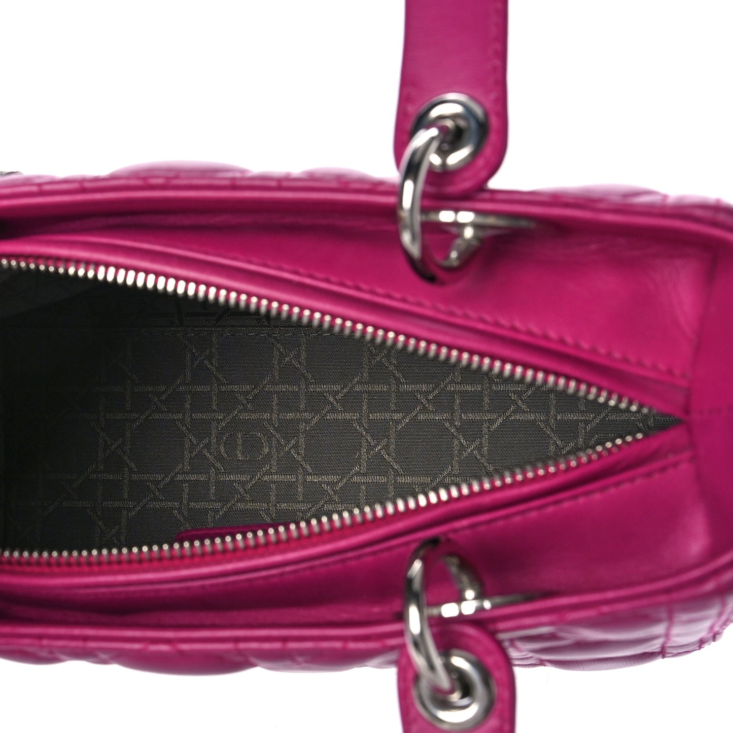 Lambskin Cannage Medium Lady Dior Fuchsia