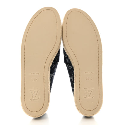 Louis Vuitton Monogram Denim Starboard Espadrille Flats 36.5 Dark Blue 5 of 8