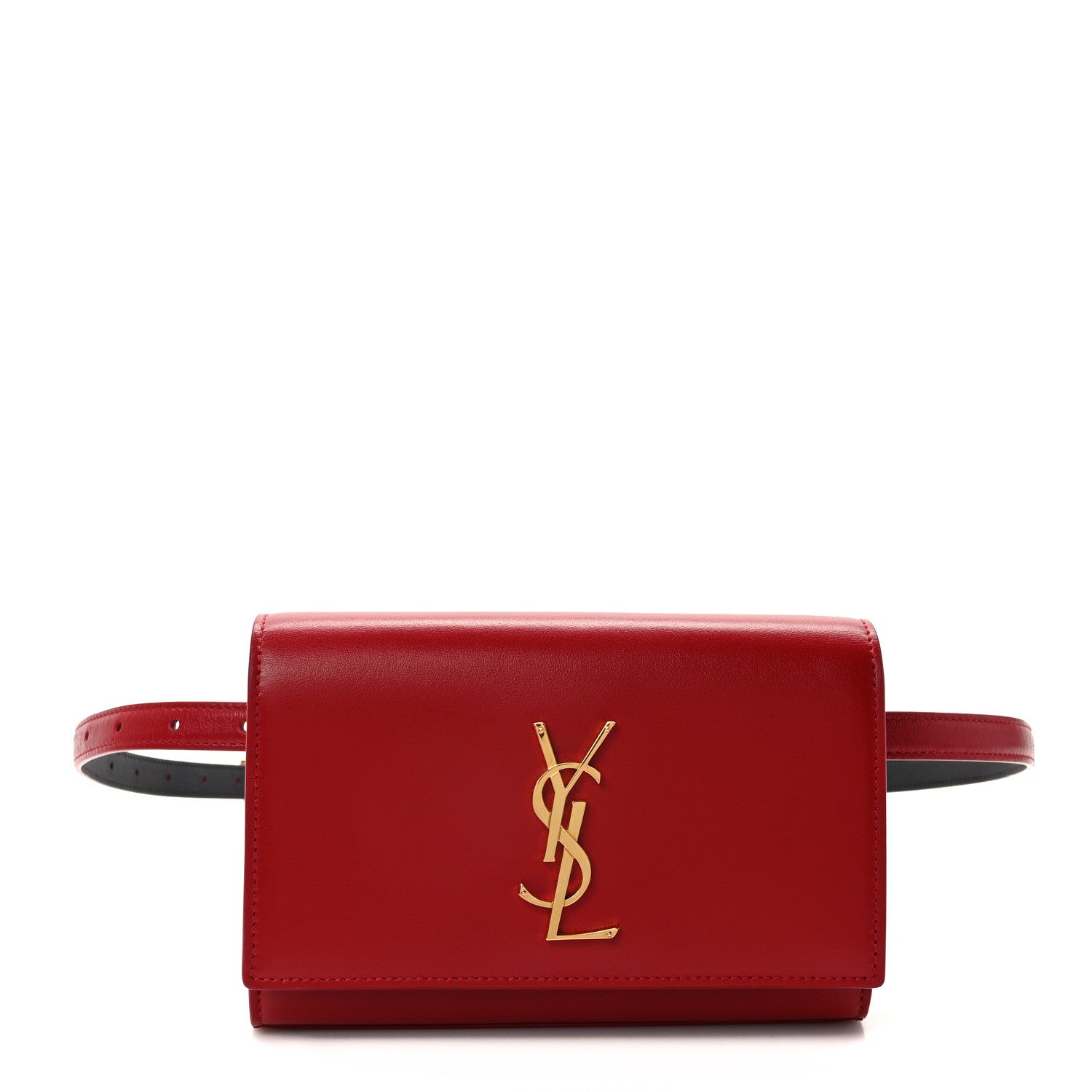 Saint Laurent Smooth Calfskin Monogram Kate Belt Bag Red 1 of 11