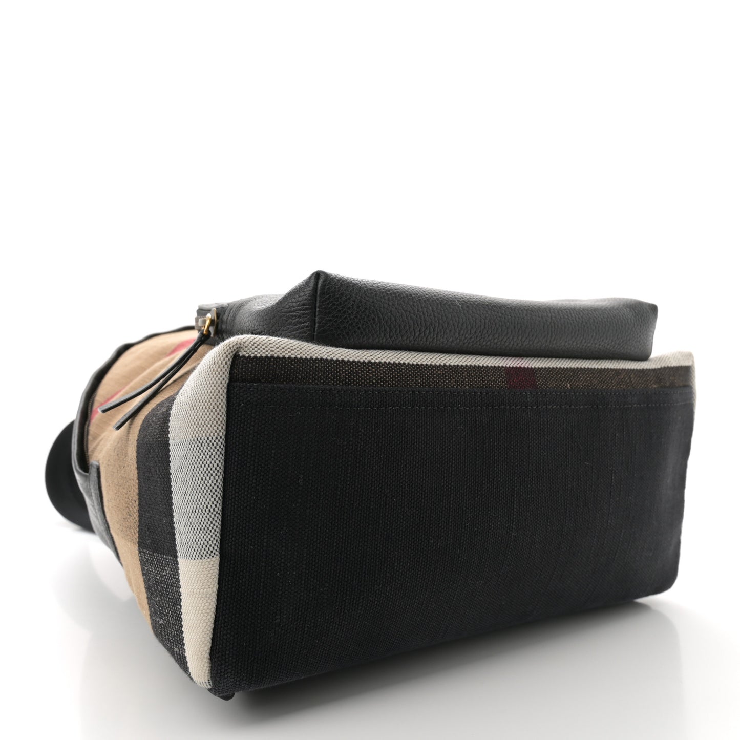 Mega Check Calfskin Abbeydale Simple Backpack Black Camel