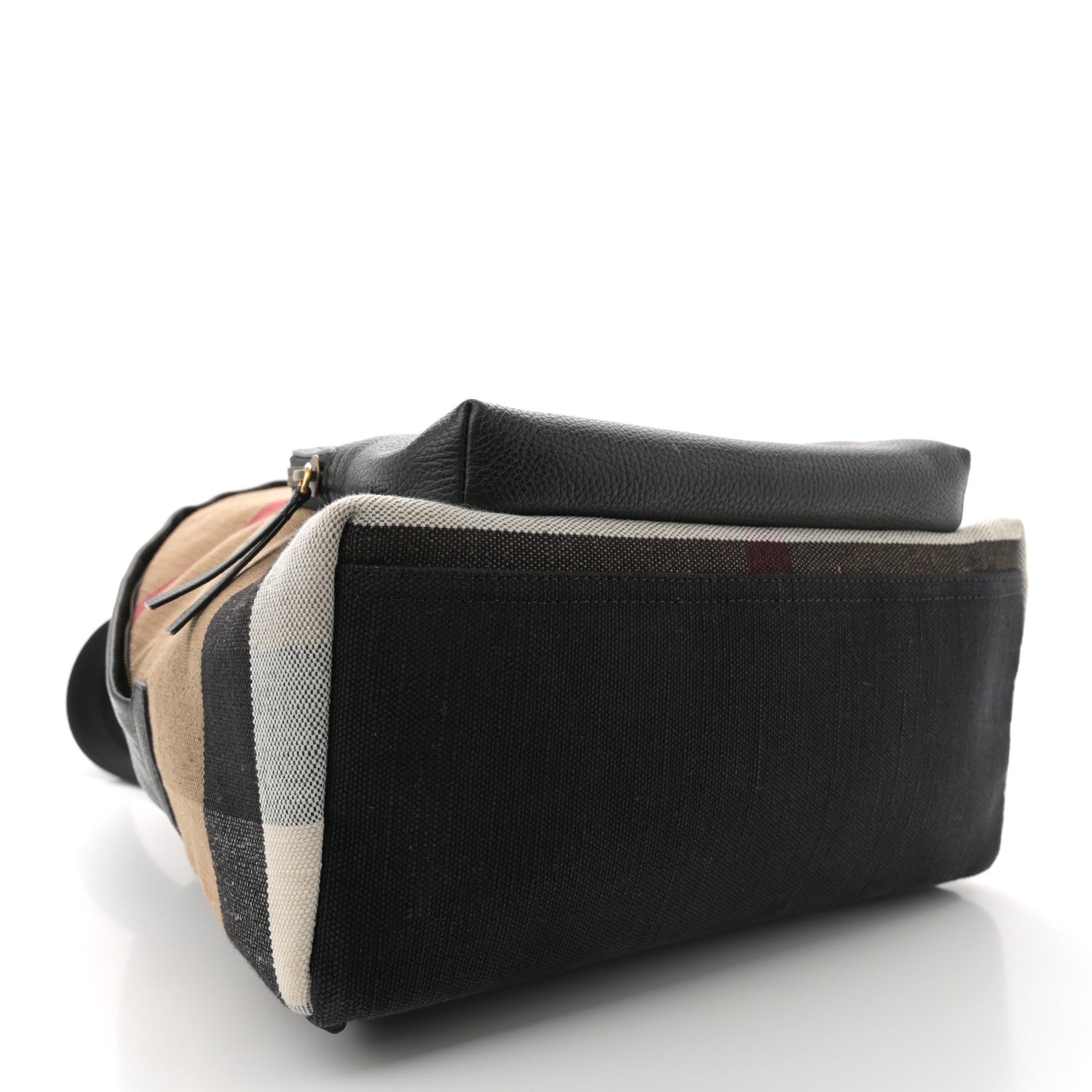 Burberry Mega Check Calfskin Abbeydale Simple Backpack Black Camel 4 of 11