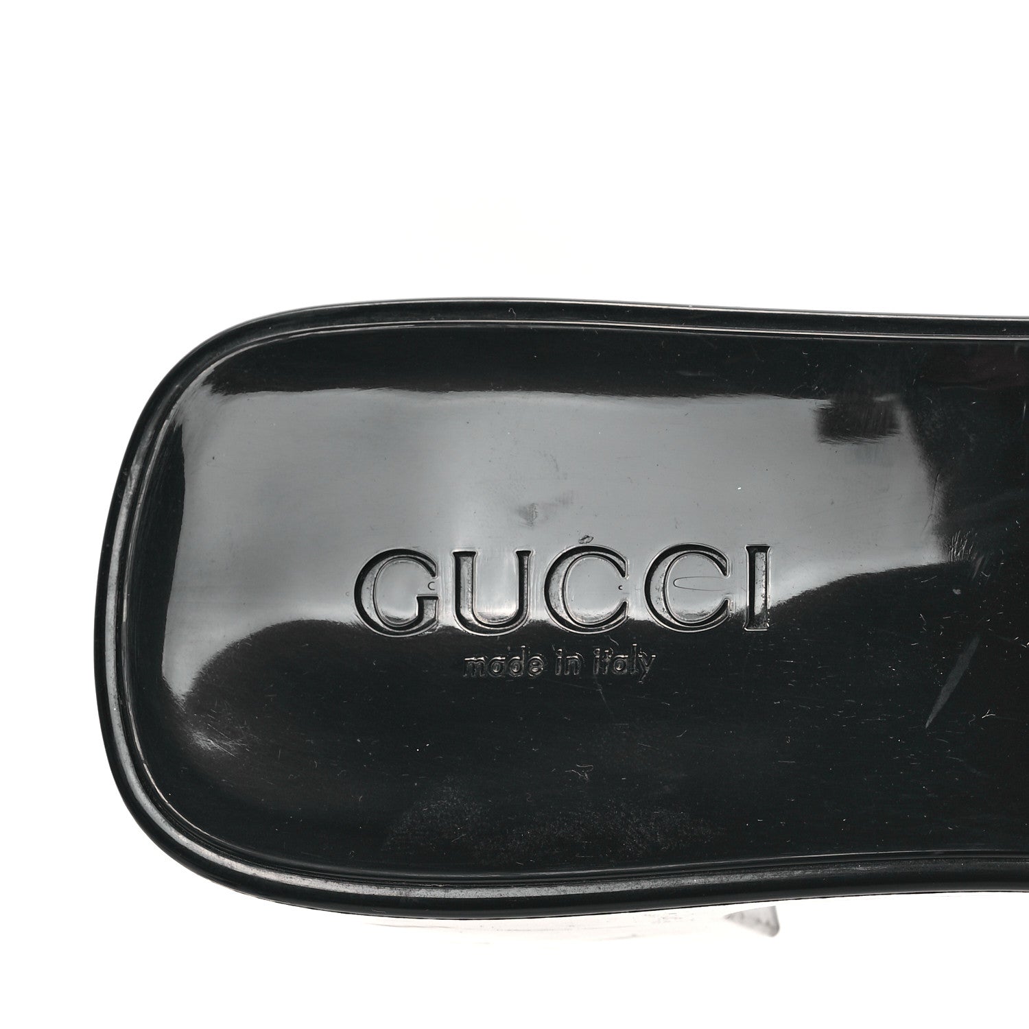 Gucci Rubber Gucci Logo Womens Platform 20/60mm Slide Sandals 40 Black 5 of 11