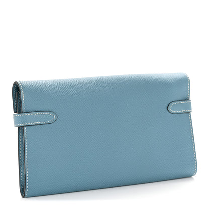 Hermes Epsom Kelly Longue Wallet Blue Jean 3 of 12