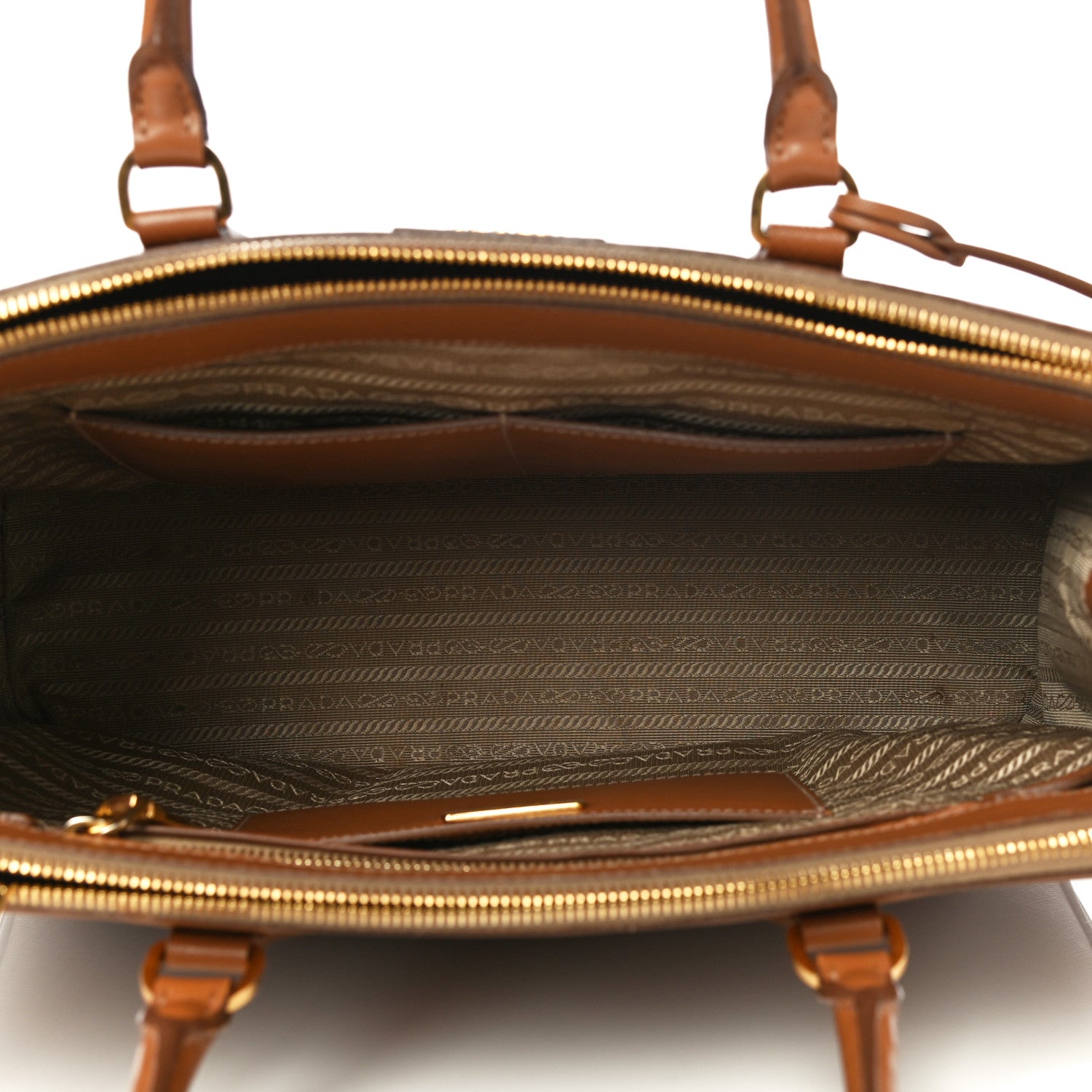 Prada Saffiano Medium Galleria Double Zip Tote Caramel 4 of 15