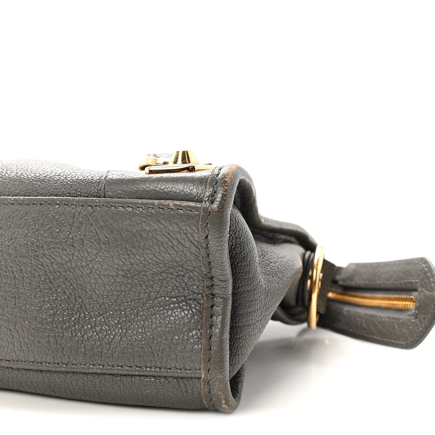 Chevre Gold Metallic Edge Hardware Mini City Gris Acier
