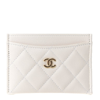 Chanel Caviar Quilted Card Holder White 1 of 9