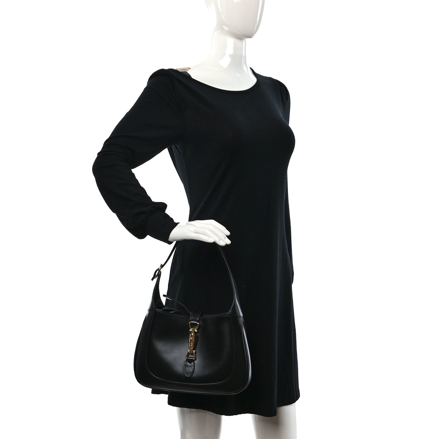 Gucci Boarded Dyana Lux Calfskin Small Jackie 1961 Hobo Black 3 of 8