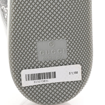 Gucci Metallic Nappa Silk Crystals Womens Screener Sneakers 36.5 Silver Light Grey 8 of 10