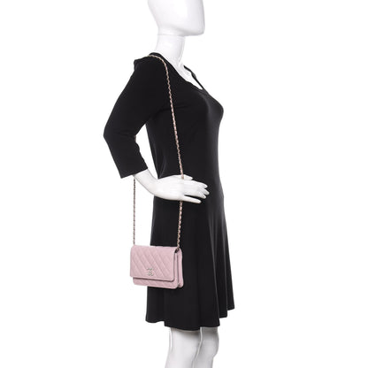 Chanel Caviar Quilted Coco Candy Wallet On Chain WOC Light Pink 2 of 12