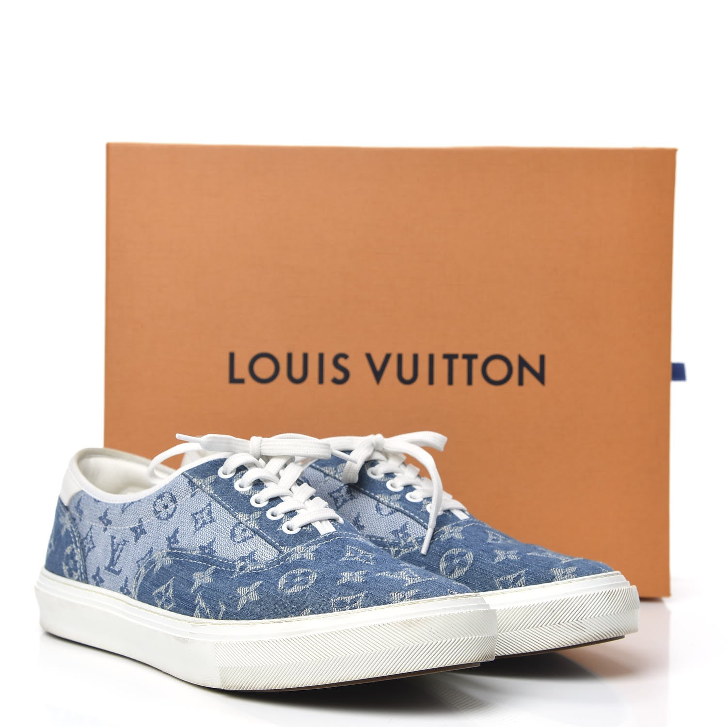 Louis Vuitton Monogram Denim Trocadero Richelieu Sneakers 11 Navy Blue 15 of 15