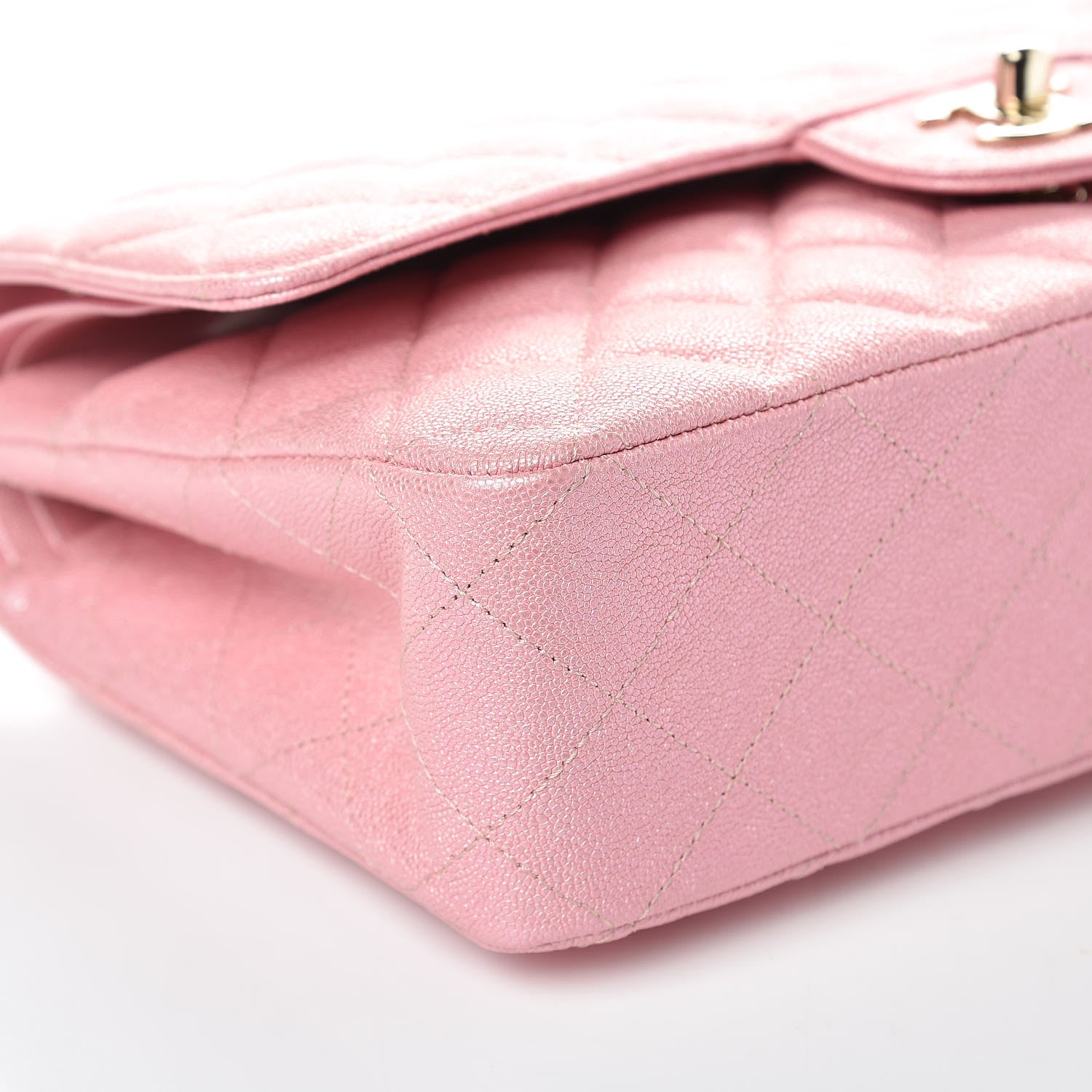Chanel Iridescent Caviar Quilted Medium Double Flap Rose Pink 5 of 10