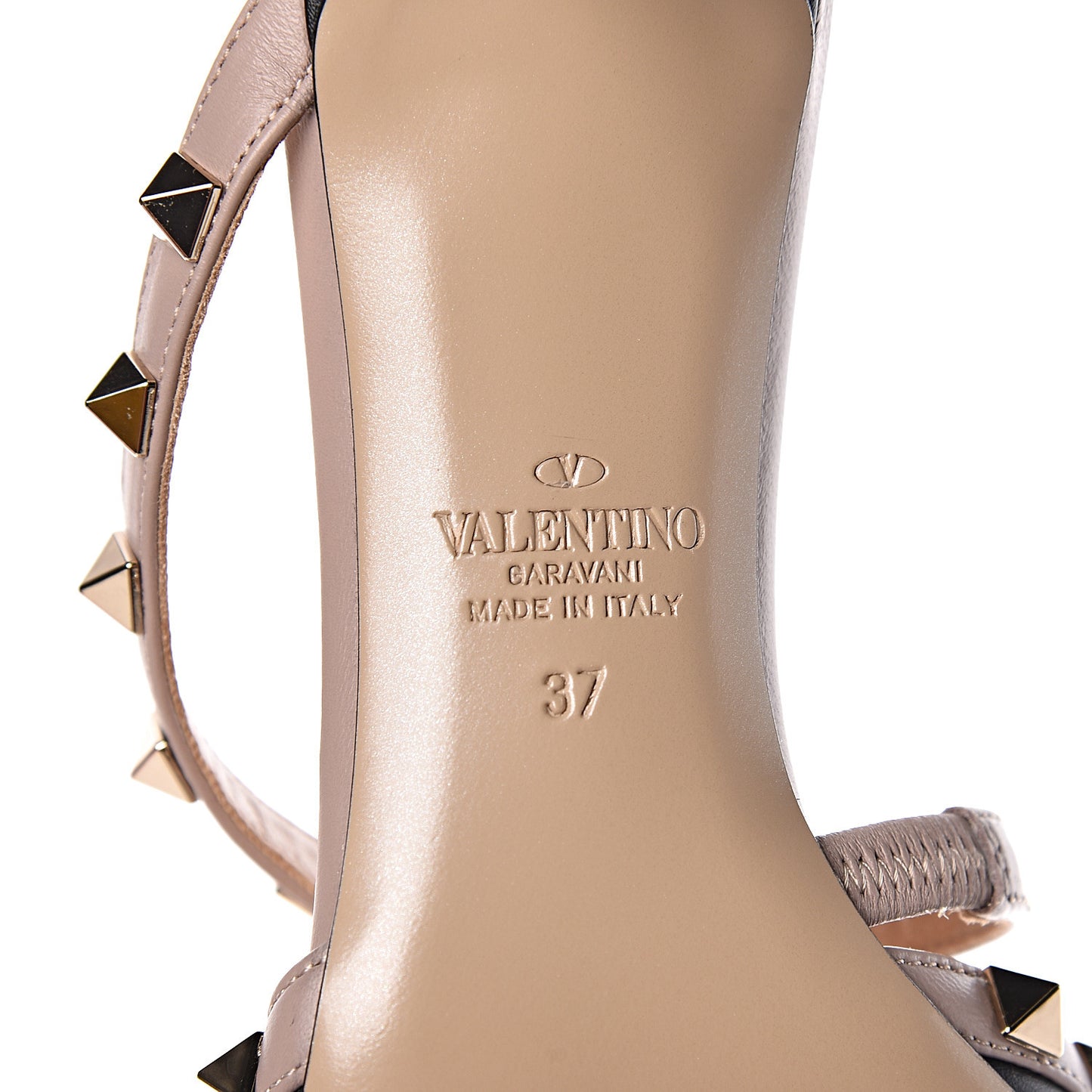 Calfskin Nappa Rockstud Cross Strap 50mm Mules 37 Black Poudre