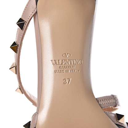 Valentino Garavani Calfskin Nappa Rockstud Cross Strap 50mm Mules 37 Black Poudre 6 of 9