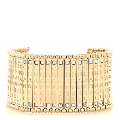 Chanel Crystal CC Wide Link Bracelet Gold Silver 1 of 5