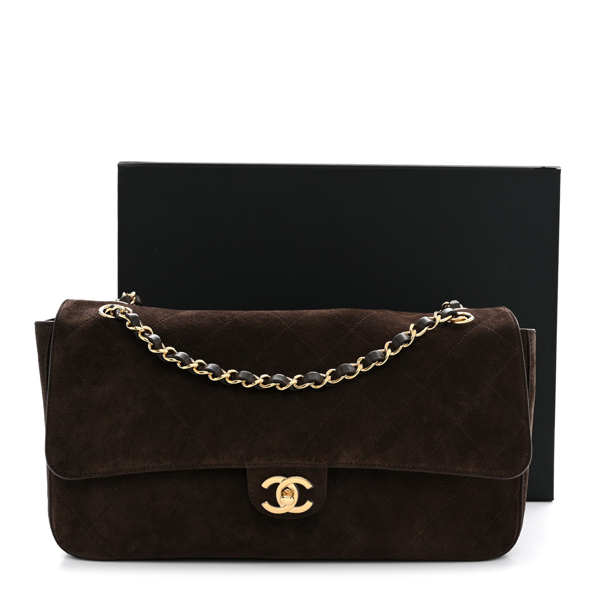 Chanel Suede Calfskin Small Souplissimo Maxi Flap Dark Brown 11 of 11