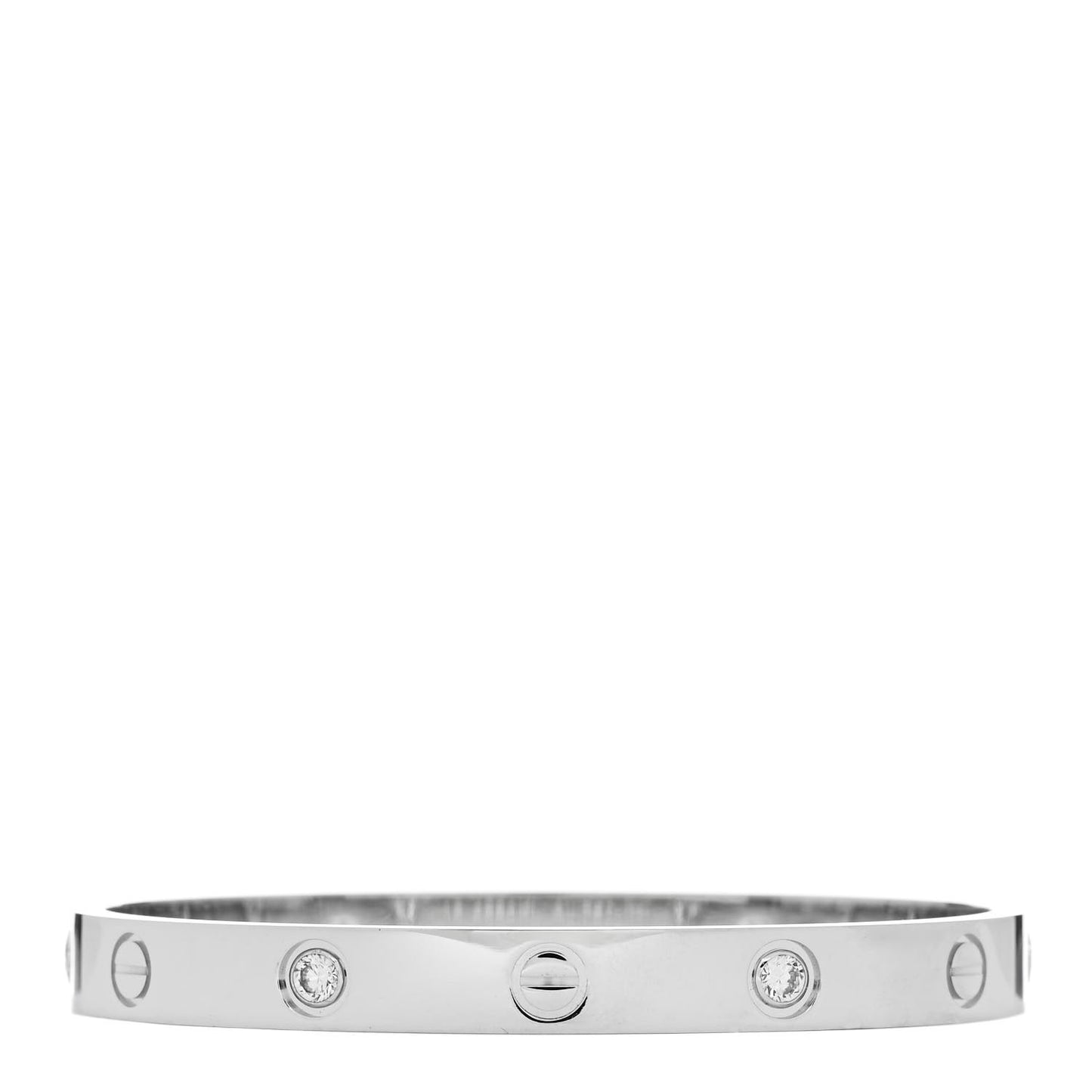 18K White Gold 4 Diamond Love Bracelet 16