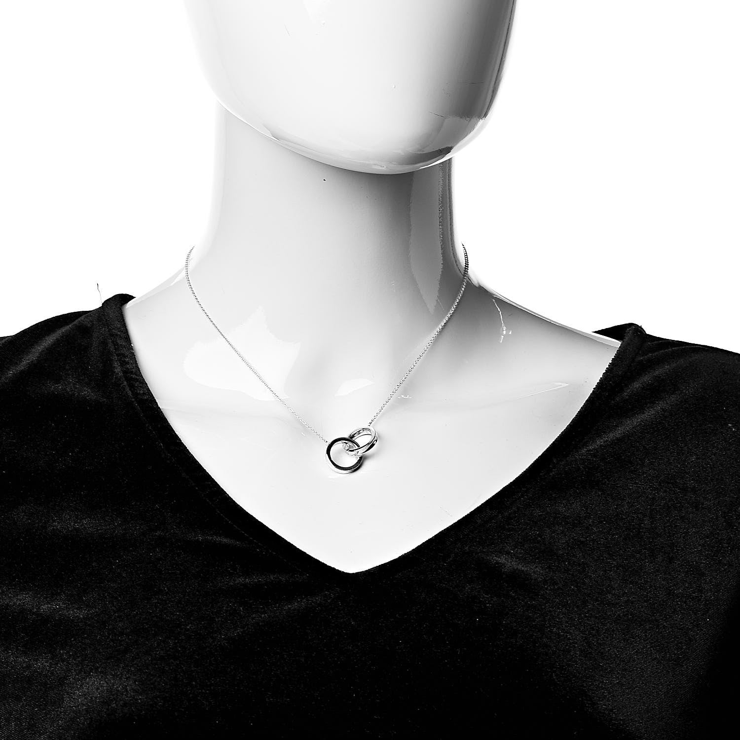 Tiffany Sterling Silver 1837 Interlocking Circles Pendant Necklace 2 of 7
