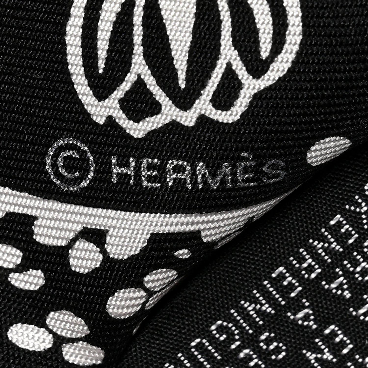 Hermes Silk Les Leopards Twilly Black White 3 of 4