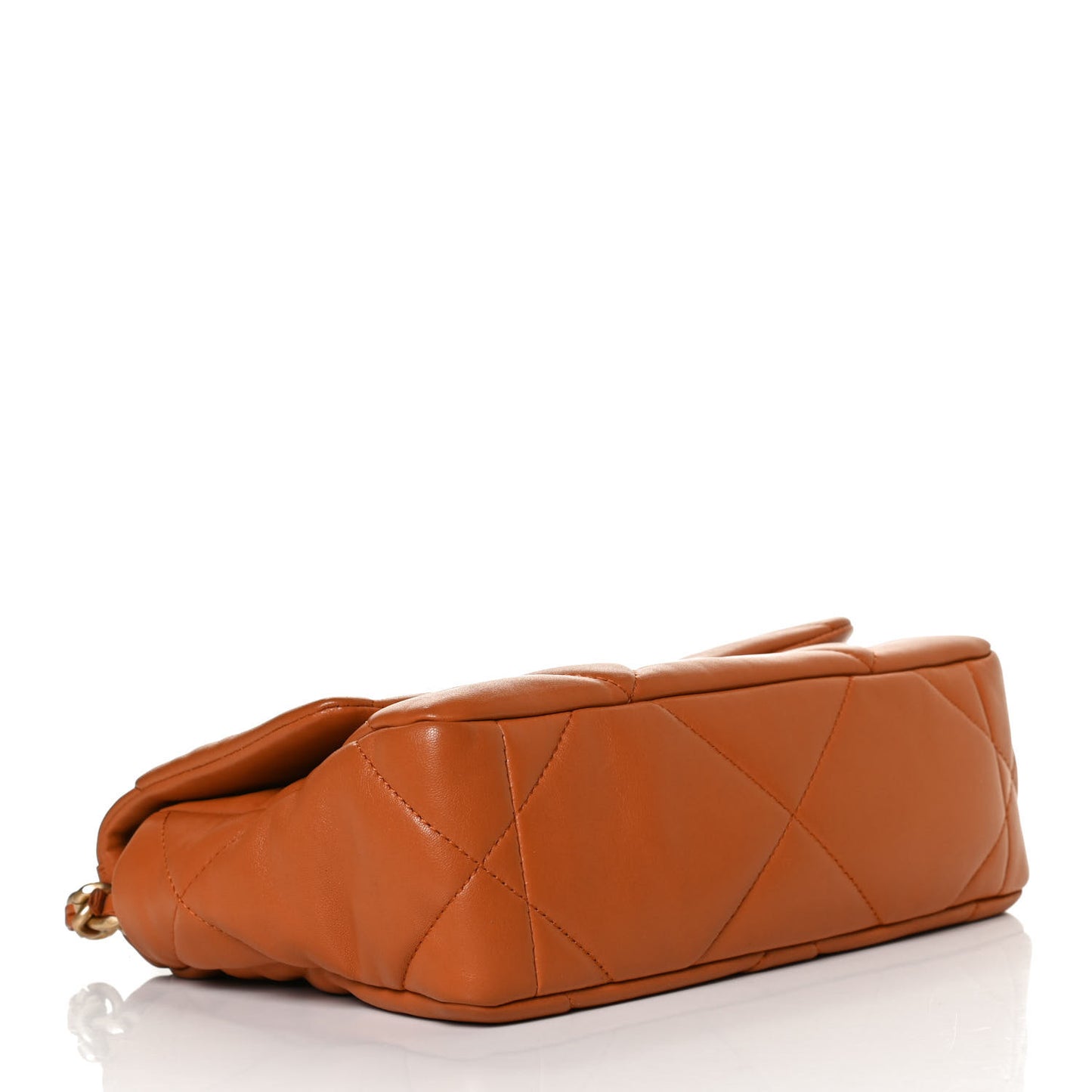 Lambskin Quilted Medium Chanel 19 Flap Light Brown