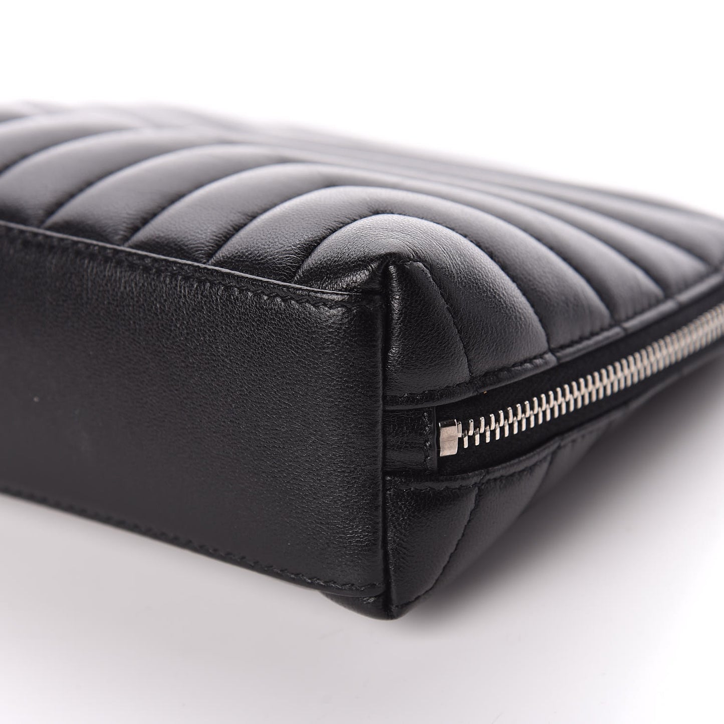 Lambskin Matelasse Cosmetic Case Black