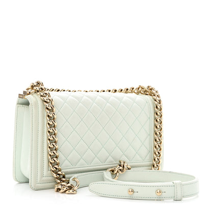 Chanel Lambskin Quilted New Medium Boy Flap Light Green 3 of 14