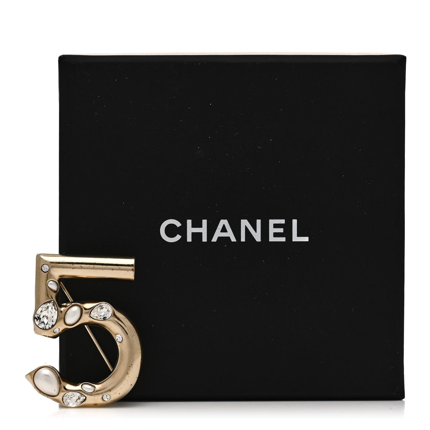 Pearl Crystal N°5 Brooch Gold