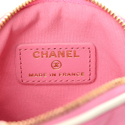 Chanel Canvas Calfskin Tennis Racket Clutch With Chain Pink White 6 of 11