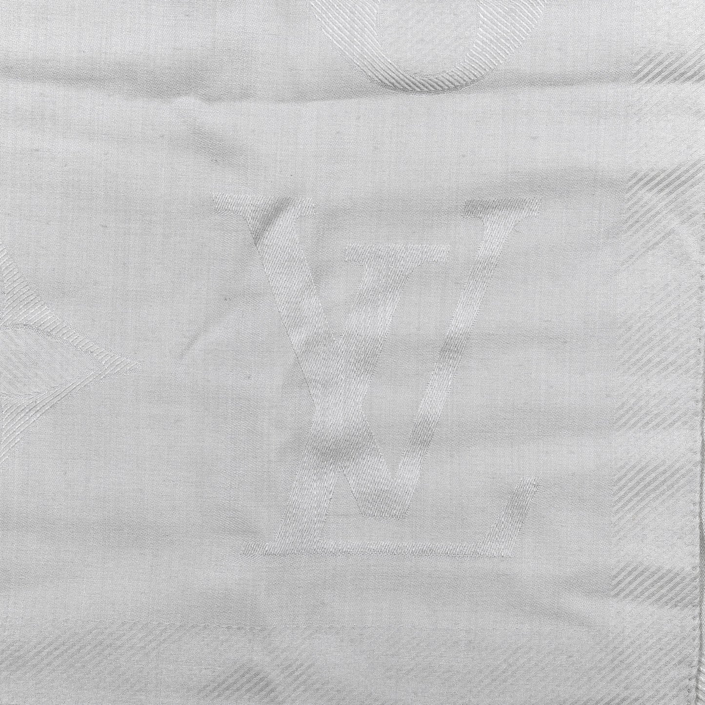 Cashmere Silk Etole Jali Shawl Grey