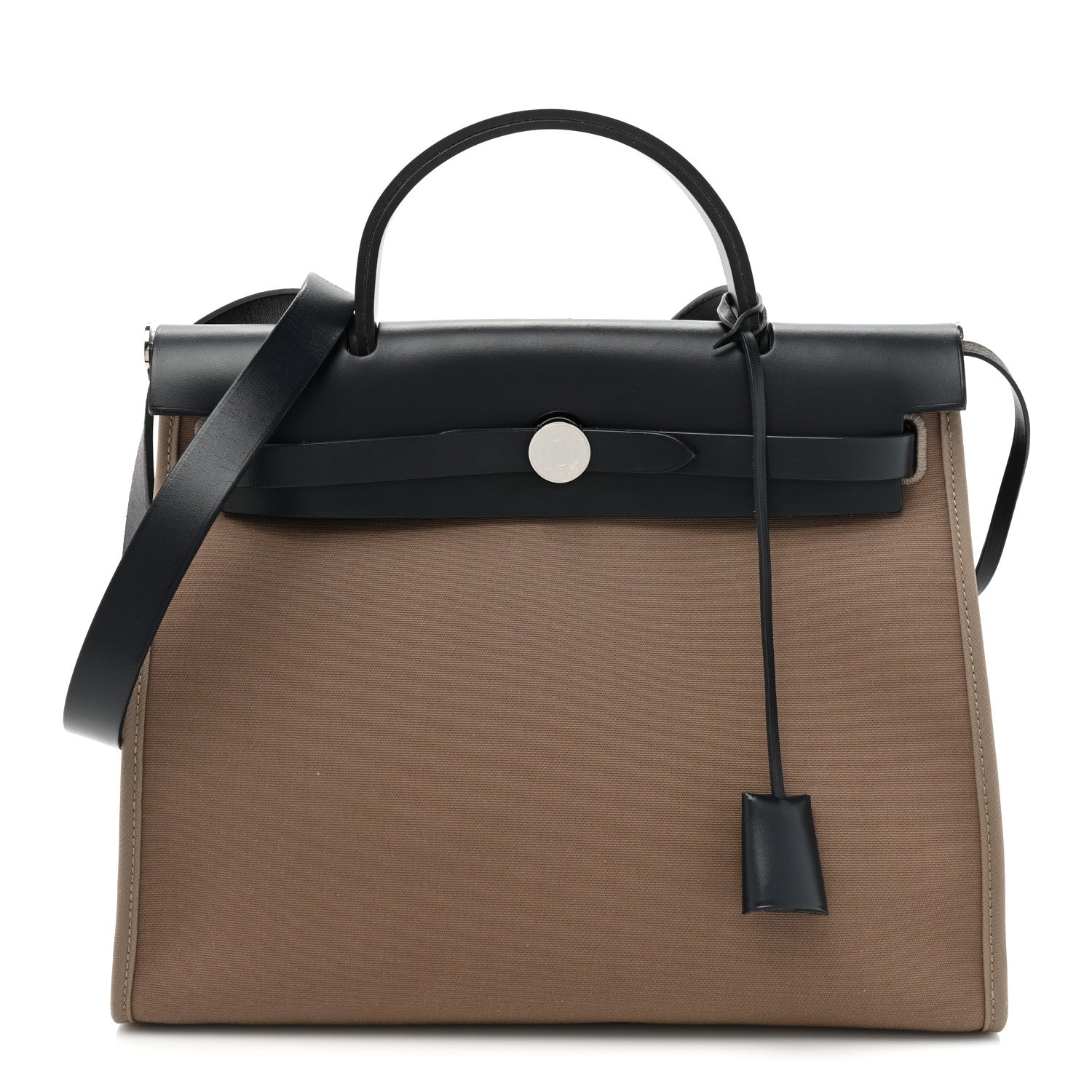Hermes Toile Officier Vache Hunter Herbag Zip 31 PM Etoupe Bleu Indigo 1 of 15