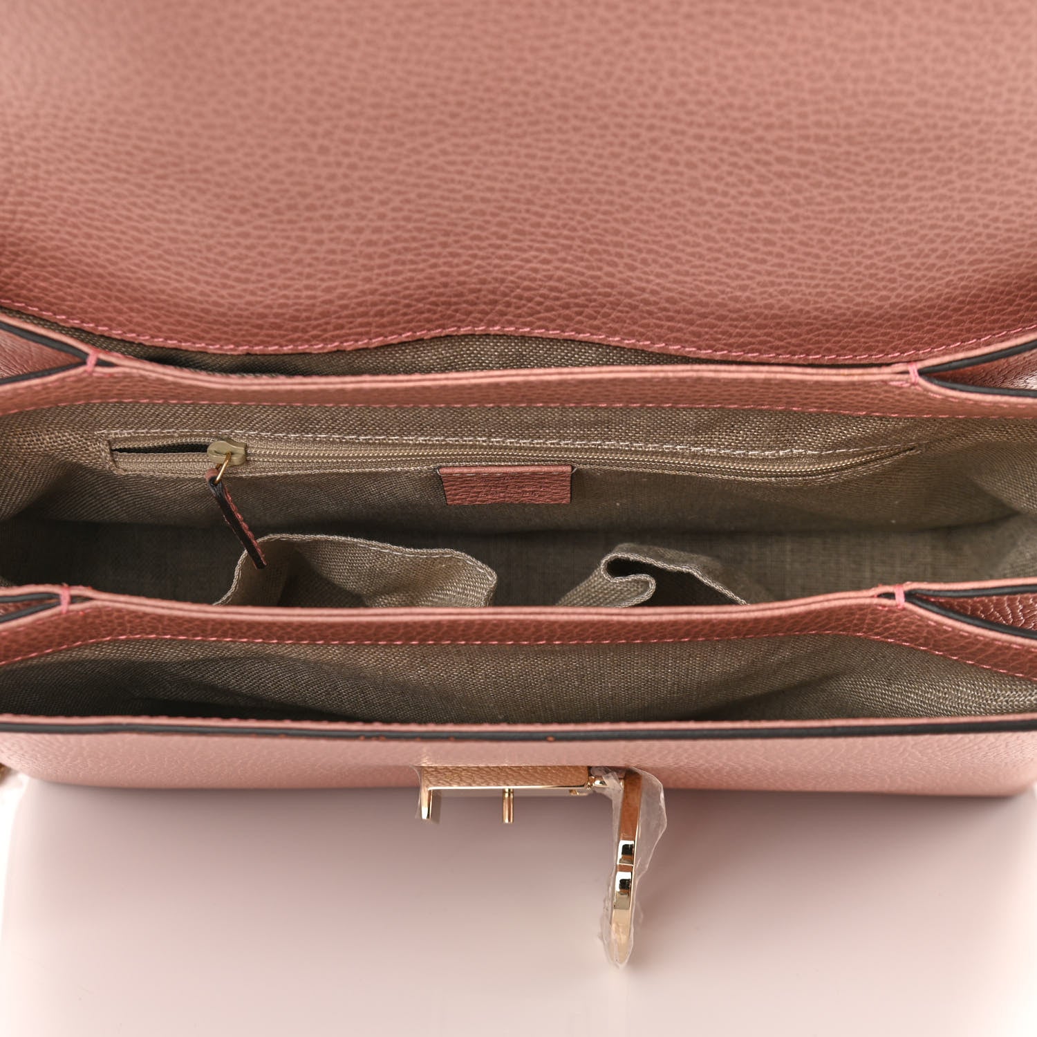 Gucci Dollar Calfskin Medium Interlocking G Top Handle Shoulder Bag Soft Pink 5 of 10