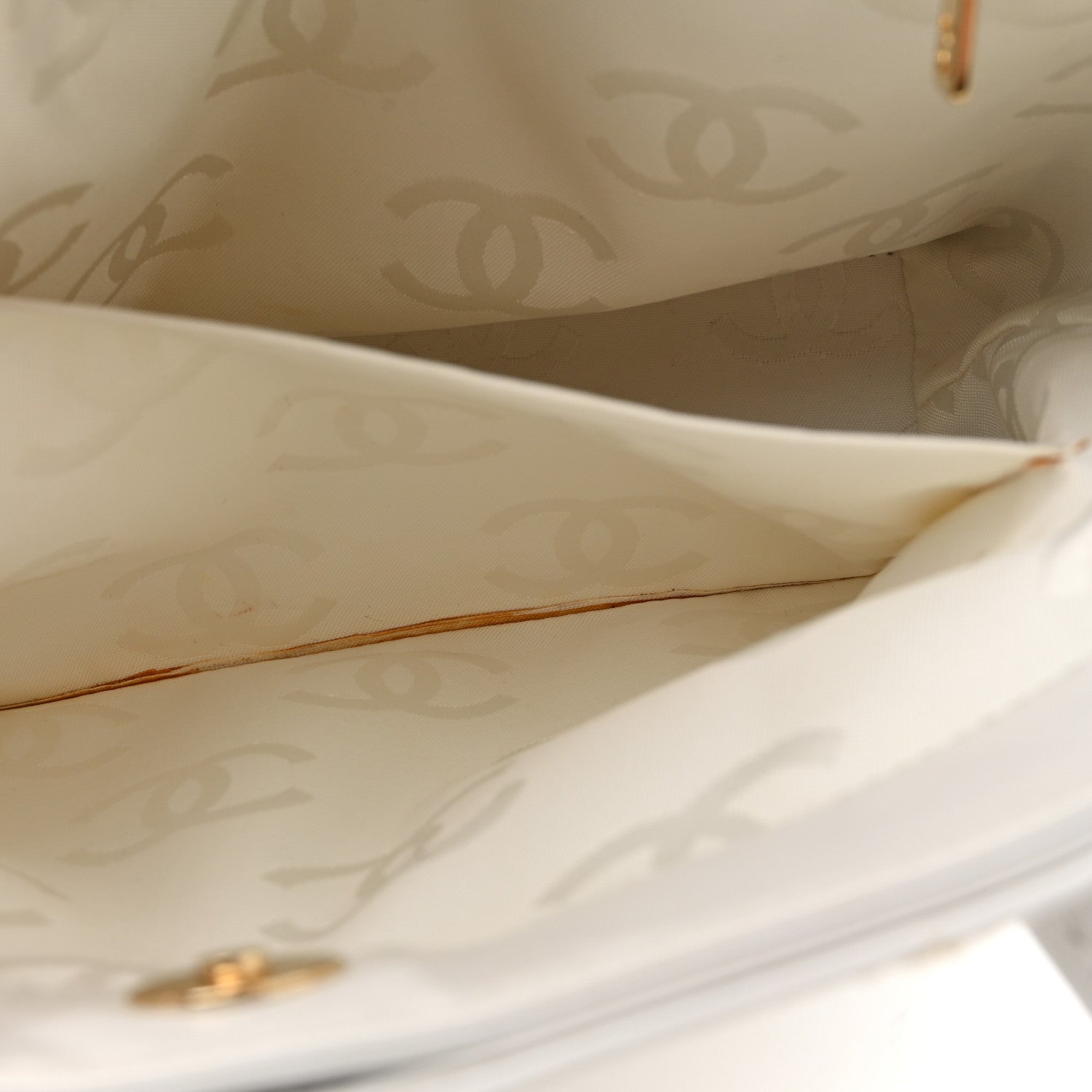 Chanel Calfskin Wild Stitch Tote White 10 of 13