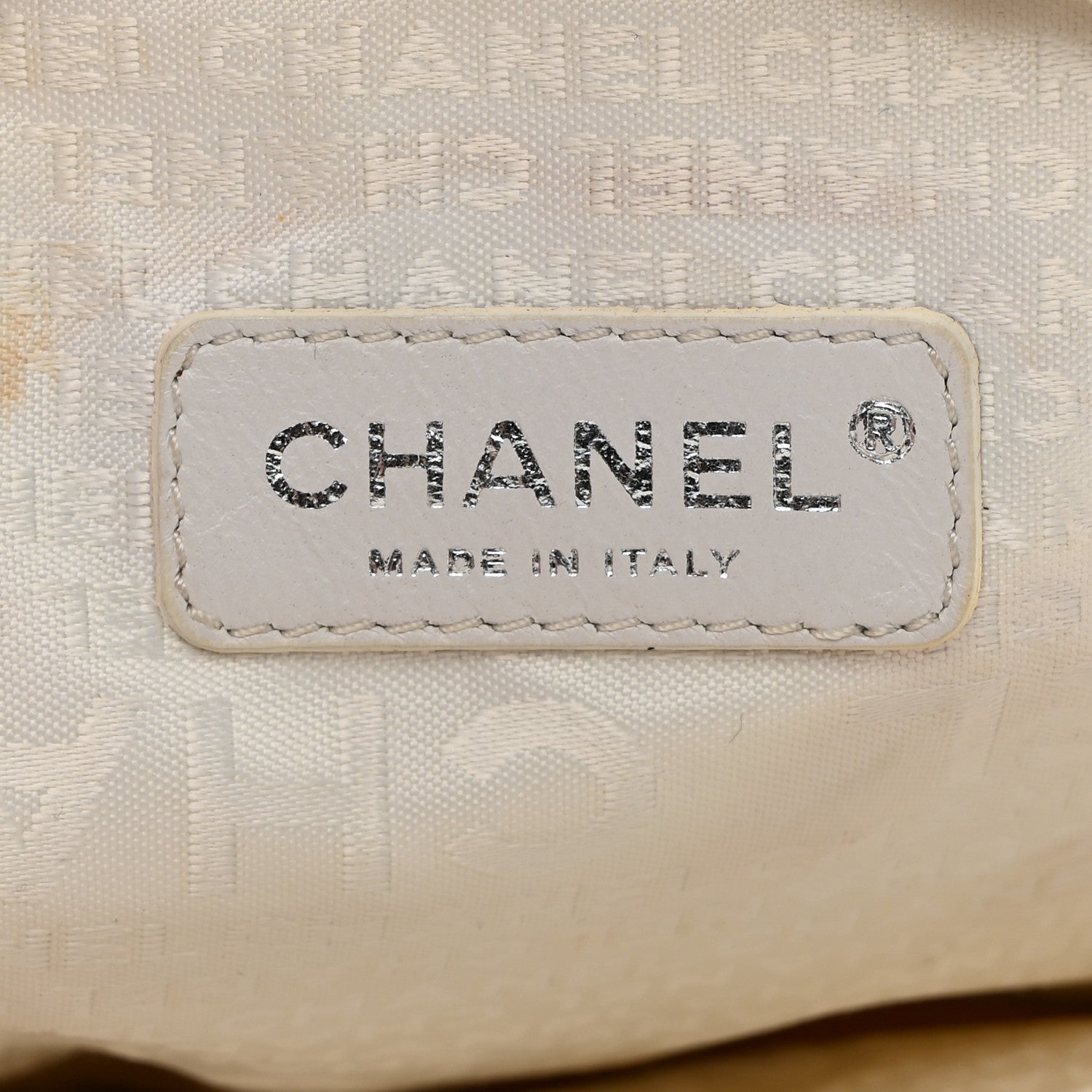 Chanel Canvas Metallic Calfskin N°5 Round Wristlet Clutch Beige Red Blue 6 of 10