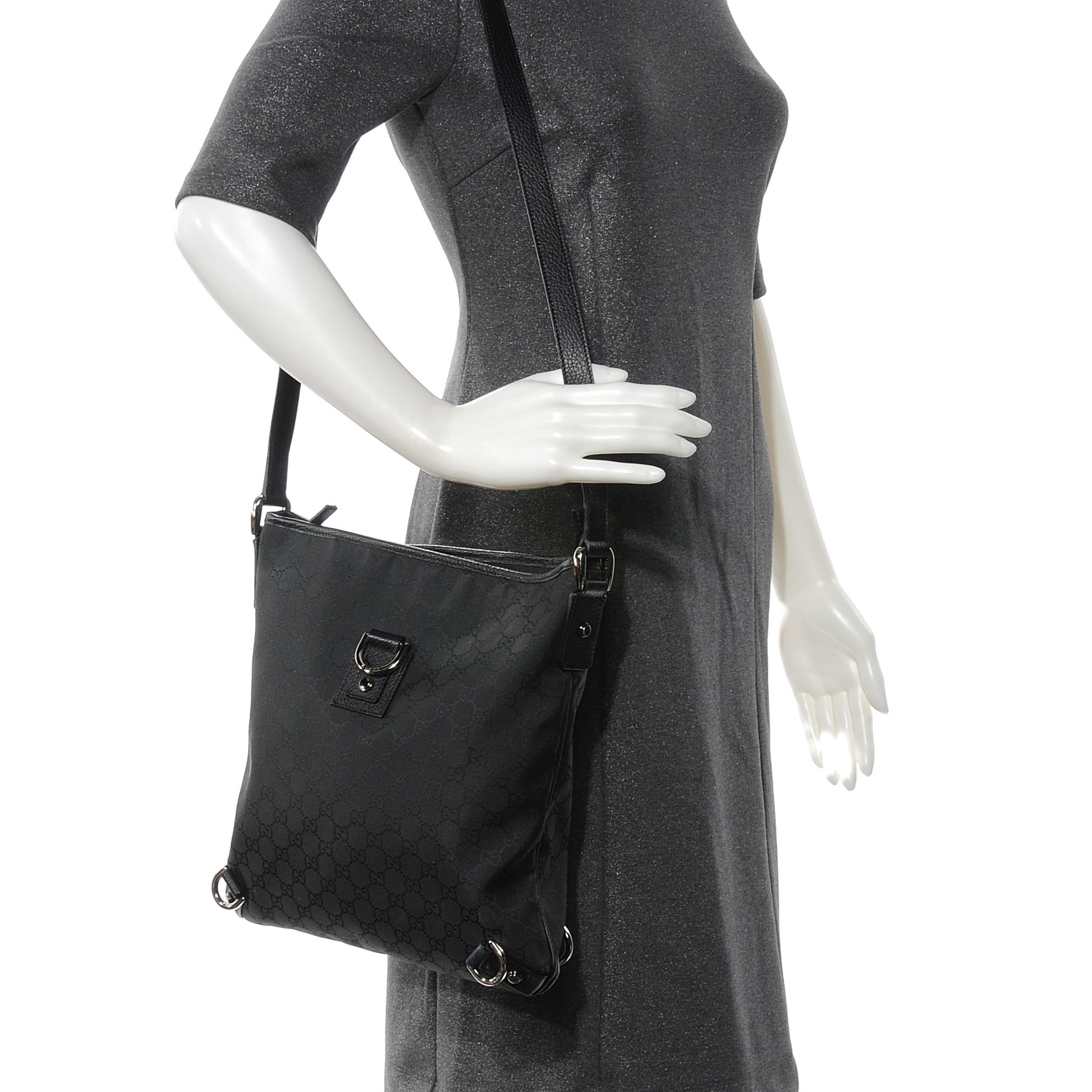 Gucci Monogram Abbey Messenger Bag Black 2 of 7