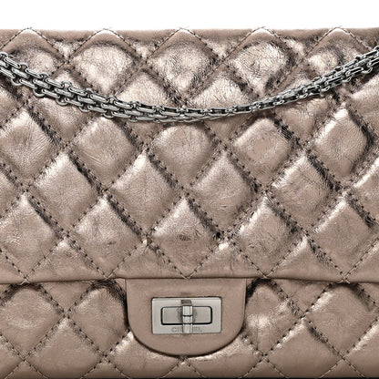 Chanel Metallic Aged Calfskin Quilted 2.55 Reissue 226 Flap Dark Silver 8 of 10
