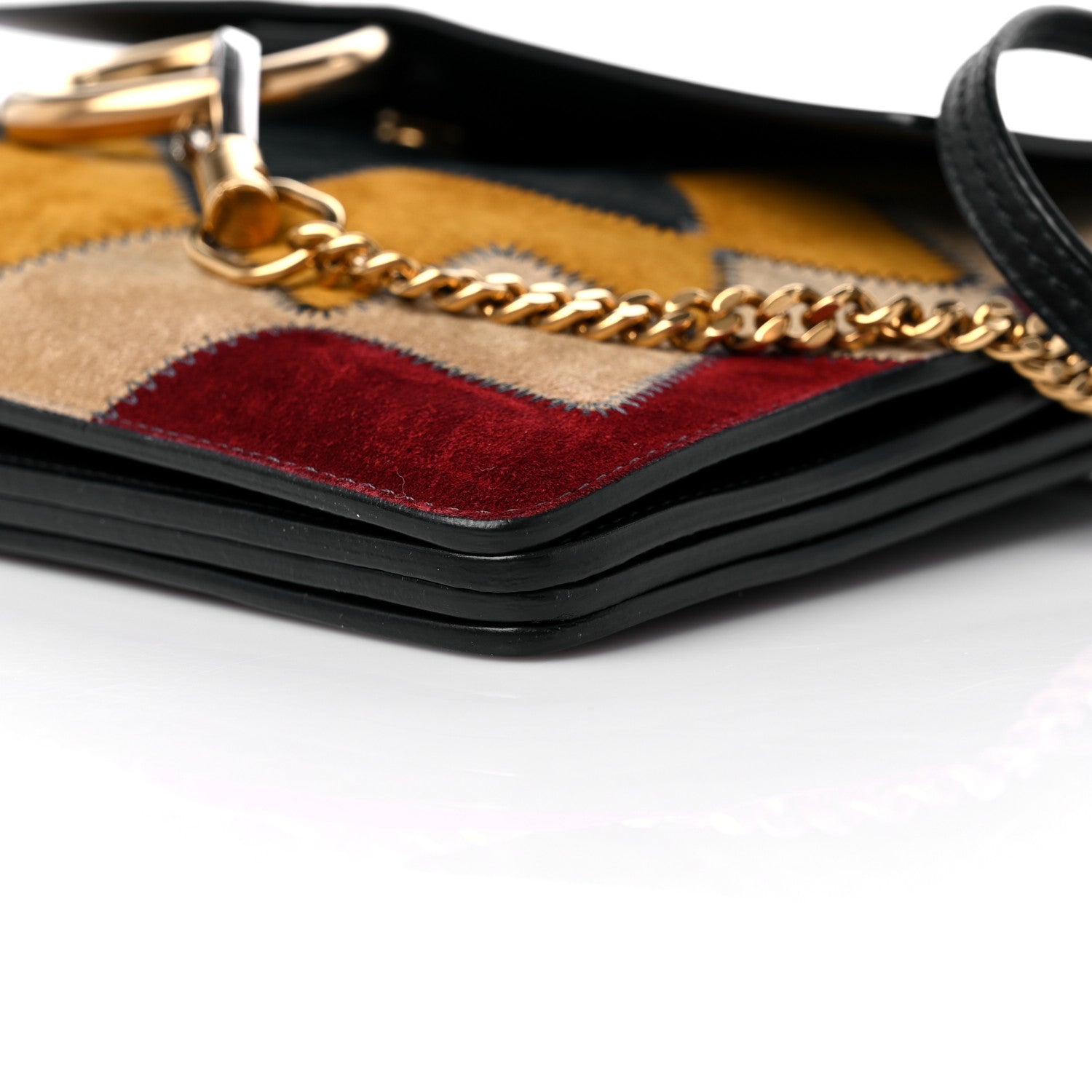 Chloe Suede Wonder Woman Patchwork Medium Faye Shoulder Bag Black 8 of 13