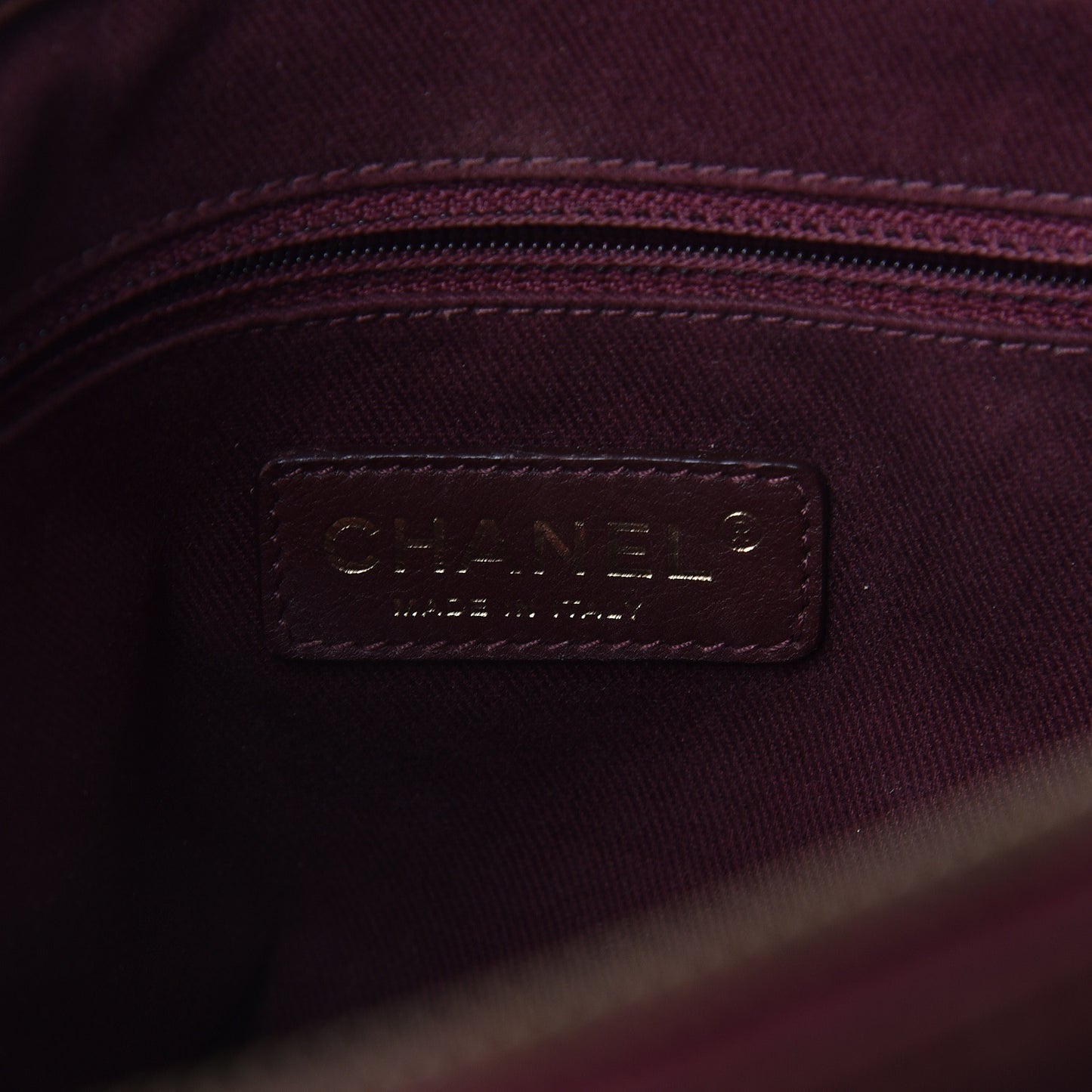 Iridescent Calfskin Chevron Quilted Surpique Tote Burgundy