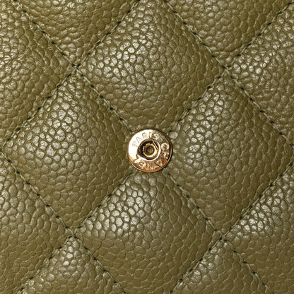 Chanel Caviar Quilted Boy Wallet On Chain WOC Light Green 10 of 11