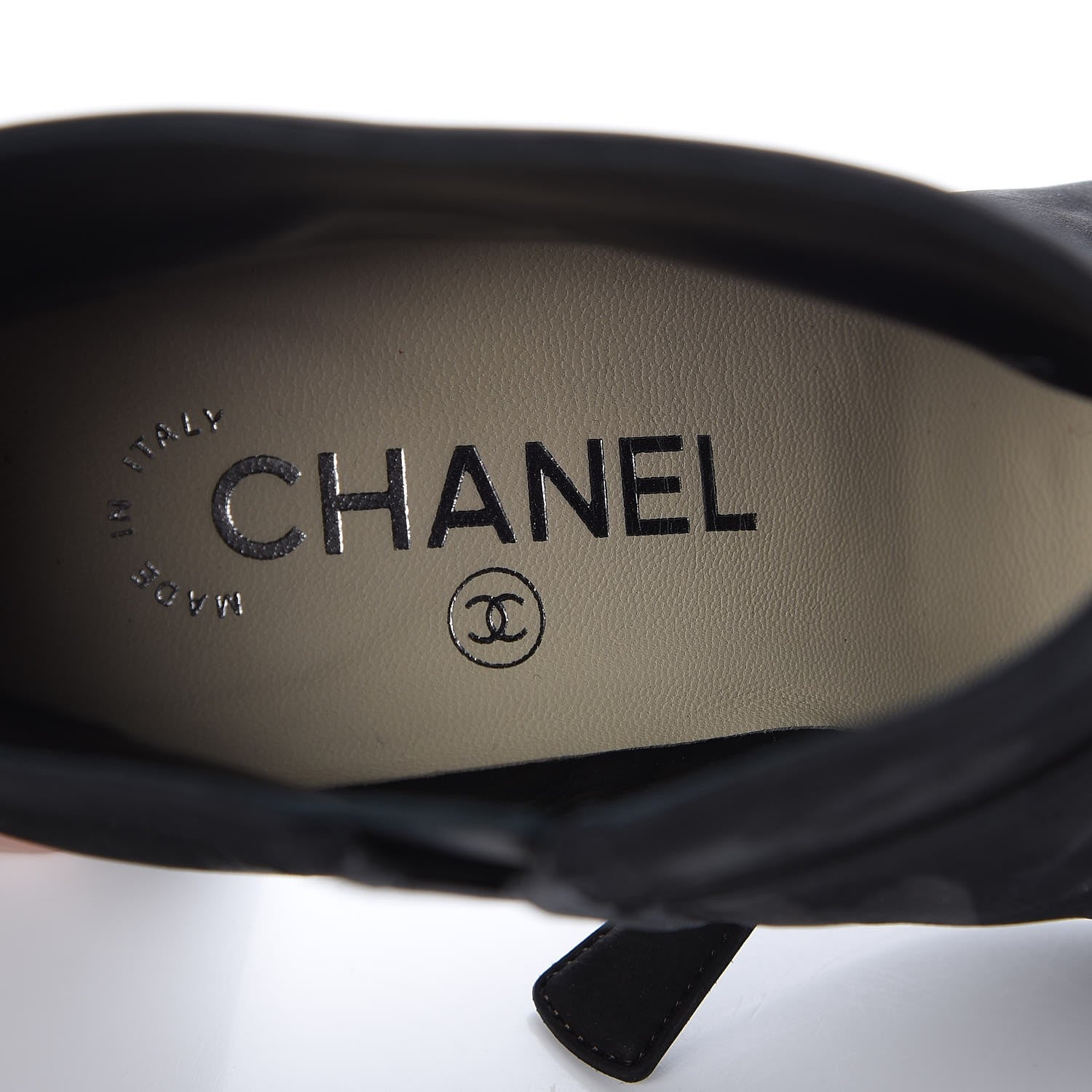 Chanel Suede CC Cap Toe Ankle Booties Boots 36 Black 9 of 11
