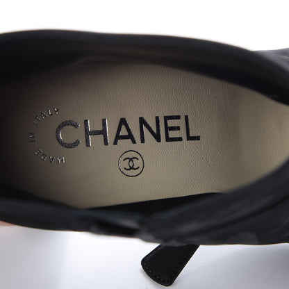 Chanel Suede CC Cap Toe Ankle Booties Boots 36 Black 9 of 11