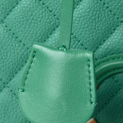 Chanel Caviar Quilted Medium CC Filigree Vanity Case Green 13 of 13