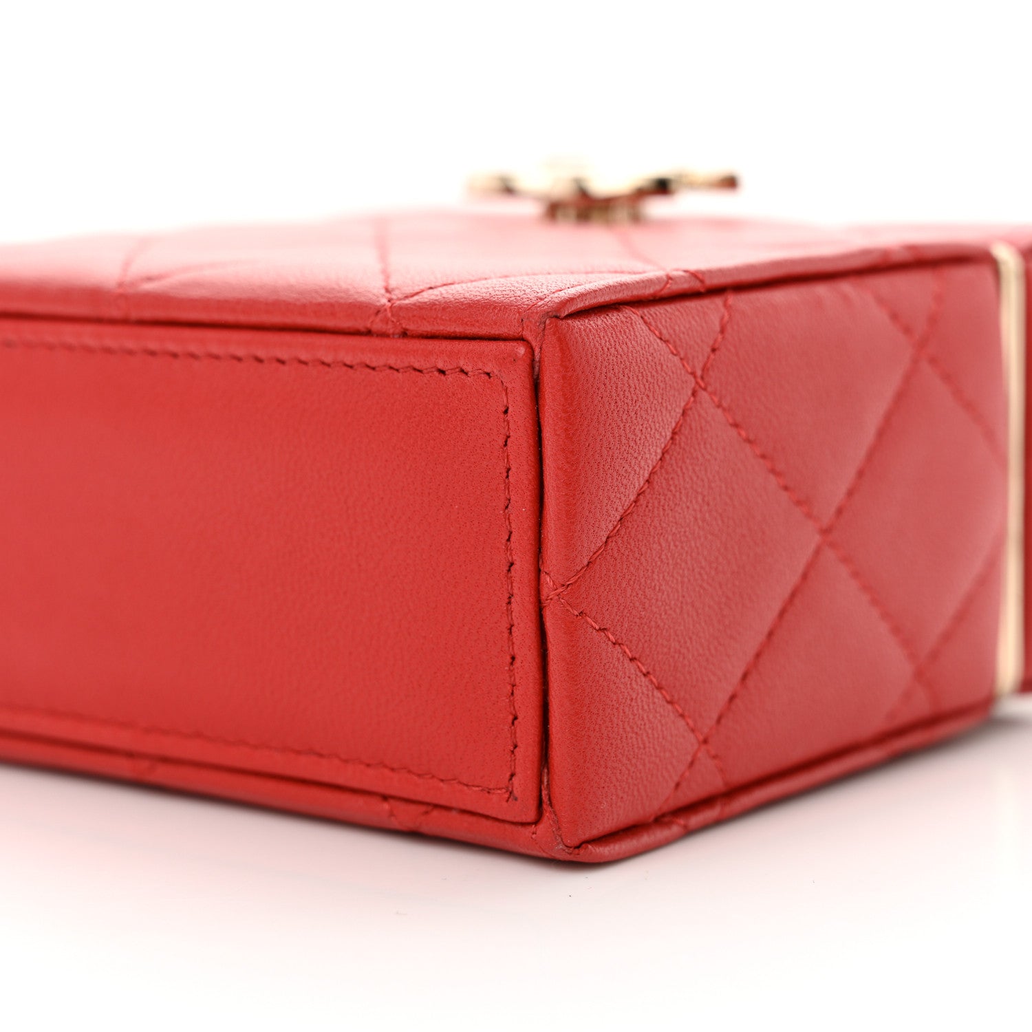 Chanel Lambskin Quilted Small Box With Chain Red 11 of 12